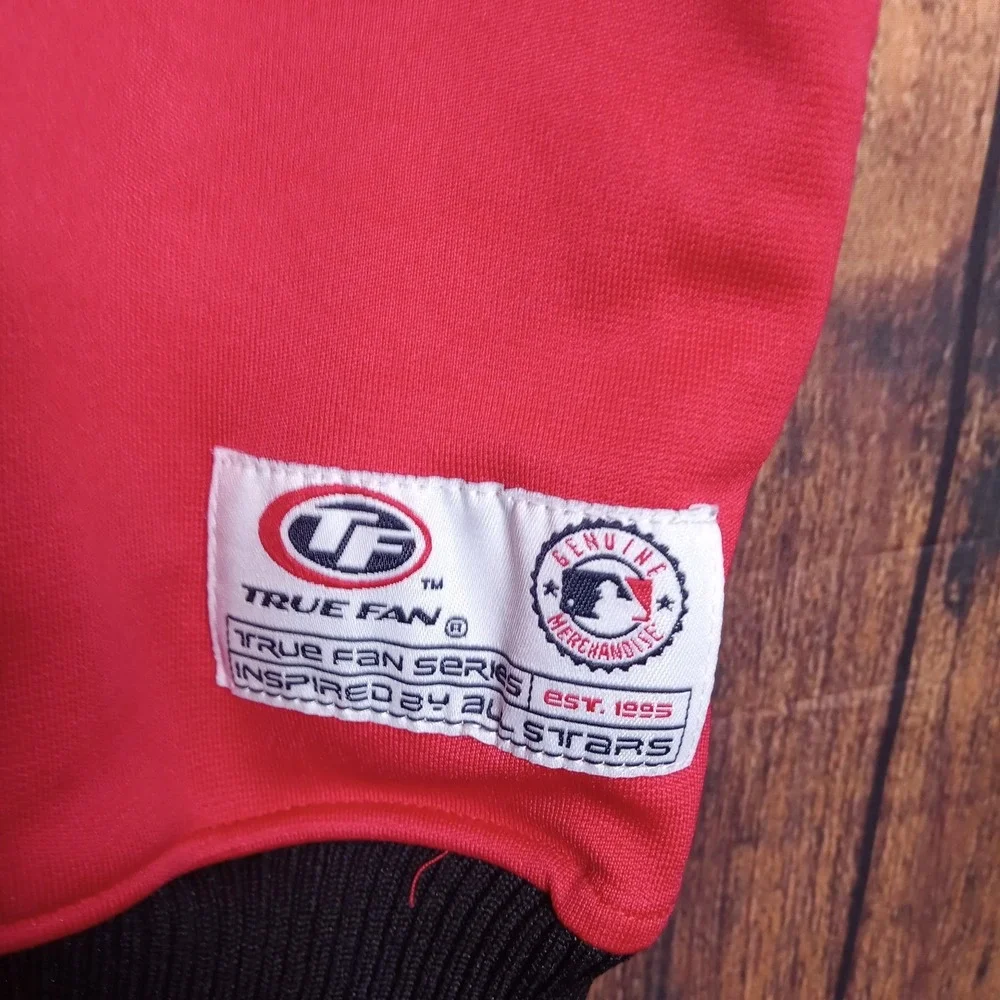Cincinnati Reds True Fan Full Zip Track Jacket Men's Large Red Genuine Merch‎